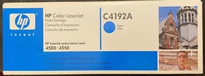 Genuine HP C4192A Cyan Toner Cartridge New/Unopened/In-box - Picture 1 of 2