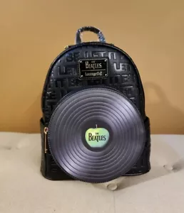 Loungefly X The Beatles Let it Be Vinyl Record Green Apple Mini Backpack NEW - Picture 1 of 12