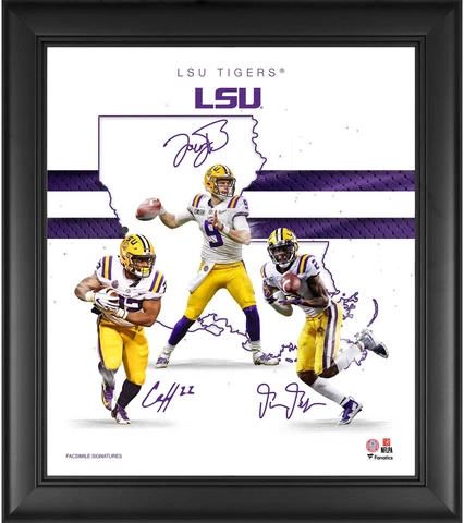 LSU Tigers Framed 15x17 2020 Champs Franchise Foundations Collage Cover