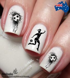Women Football Soccer fan Nail Art Decal Sticker - World Cup