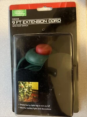 Christmas Tree Holiday 9 Ft POWER EXTENSION CORD with Foot /Hand Switch - Image 1 of 3