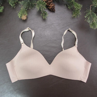 Warners Bra Size 34B Tan Padded Wireless Adjustable Clasp Back - Image 1 of 4