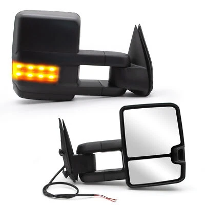LH+RH Tow Mirrors Manual Adjustment Folding For 2000-2002 Chevrolet Tahoe Balck - Image 1 of 4