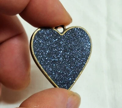 Collar colgante de hematita especular hecho a mano - polvo de hematita especular natural Foto 1 de 4