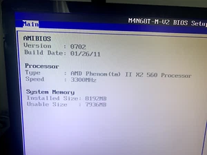 Asus M4N6BT-M V2 with AMD Phenom II x2 560 CPU 3.3ghz and 2x4 (8gb) DDR3 Memory - Picture 1 of 3