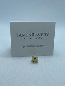 14k Yellow Gold James Avery Chunky Letter M Charm Bead for Necklace or Bracelet - Picture 1 of 7