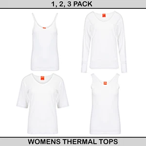 Damen Thermo Unterwäsche Shirt Kurzarm & Langarm Thermo Weste Shirt 1,2,3er Pack - Bild 1 von 19