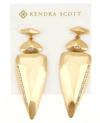 Pendientes de gancho colgantes de cristal de oro rosa estelar Kendra Scott W1107 Foto 1 de 2
