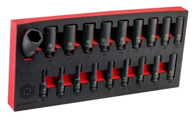 19PC 3/8" Drive Deep Hex 6-Point Impact Socket Set - Britool Hallmark - Image 1 of 4