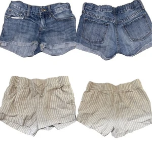 BUNDLE 2 Old Navy Girls Sz 8 Shorts Jean Shorts High Waisted Rolled Cuff & Tan M - Picture 1 of 5