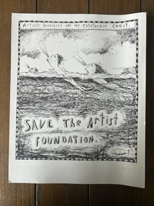 Vintage Poster 1/500 Save The Artist Foundation Titled My Gration Pen Ink Print - Picture 1 of 21