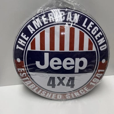 Metal Jeep 4x4 Red, White, Blue Metal Sign Sharp Look OFFICE,GARAGE,MAN CAVE,BAR - Image 1 of 3