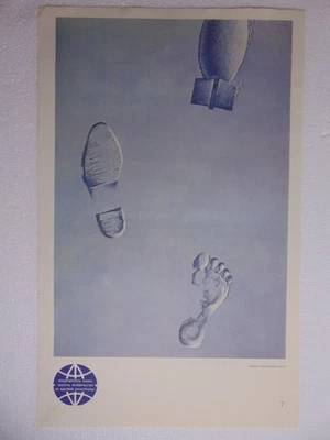 Póster original de propaganda de la paz guerra nuclear evolución humana desarme soviético Foto 1 de 2