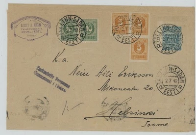 1919, ESTONIA TALLIN-SADAM MULTIFRANKING COVER 1919 CENSORED SUPERB - Image 1 of 2