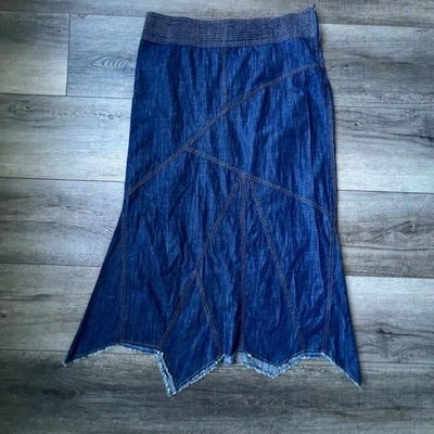 Urban Outfitters Denim Evie Midi Falda Cosida Fiesta Occidental Bohemia Lagenlook Foto 1 de 4