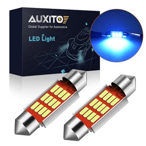 36mm Blue Festoon Interior & LED License Plate Lights Bulbs Festoon Brake Light - Picture 1 of 10