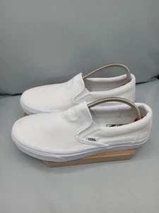 VANS scarpe uomo taglia 7 classiche slip-on sneakers classiche tela bianche donna 8,5 - Foto 1 di 15
