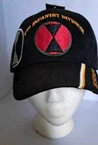 Neu schwarz 7th Seventh Infantry Division US Army Mütze Baseballkappe leicht leise tödlich - Bild 1 von 9