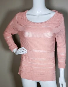 New York and Company Mujer Extra Pequeño Top Jersey Punto Manga 3/4 Cuello Redondo - Imagen 1 de 11