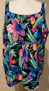 SWIMSUITS FOR ALL Womens Tankini Bathing Suit Top Swimsuit - Sz 26 - Picture 1 of 5