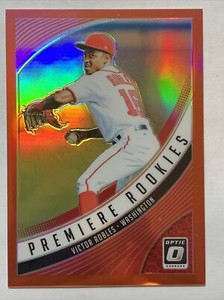 2018 Donruss Optic Premiere Rookies Red Prizm, Victor Robles Rookie, #ed 50/99