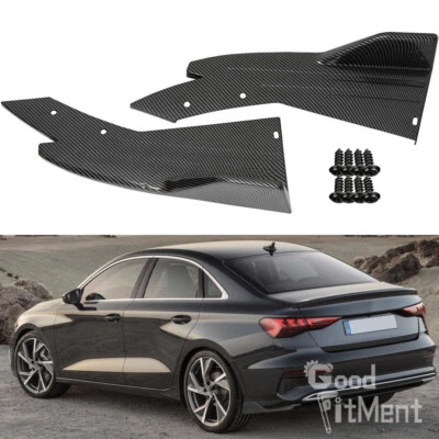 2x Kohlefaser Heckdiffusor Heckspoilerlippe Canard-Schutz Für Audi A3 Limousine - Bild 1 von 4