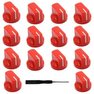 15xGuitar AMP Effect Pedal Knobs Davies 1510 Style Pointer Knob Set Screw Red - Picture 1 of 6