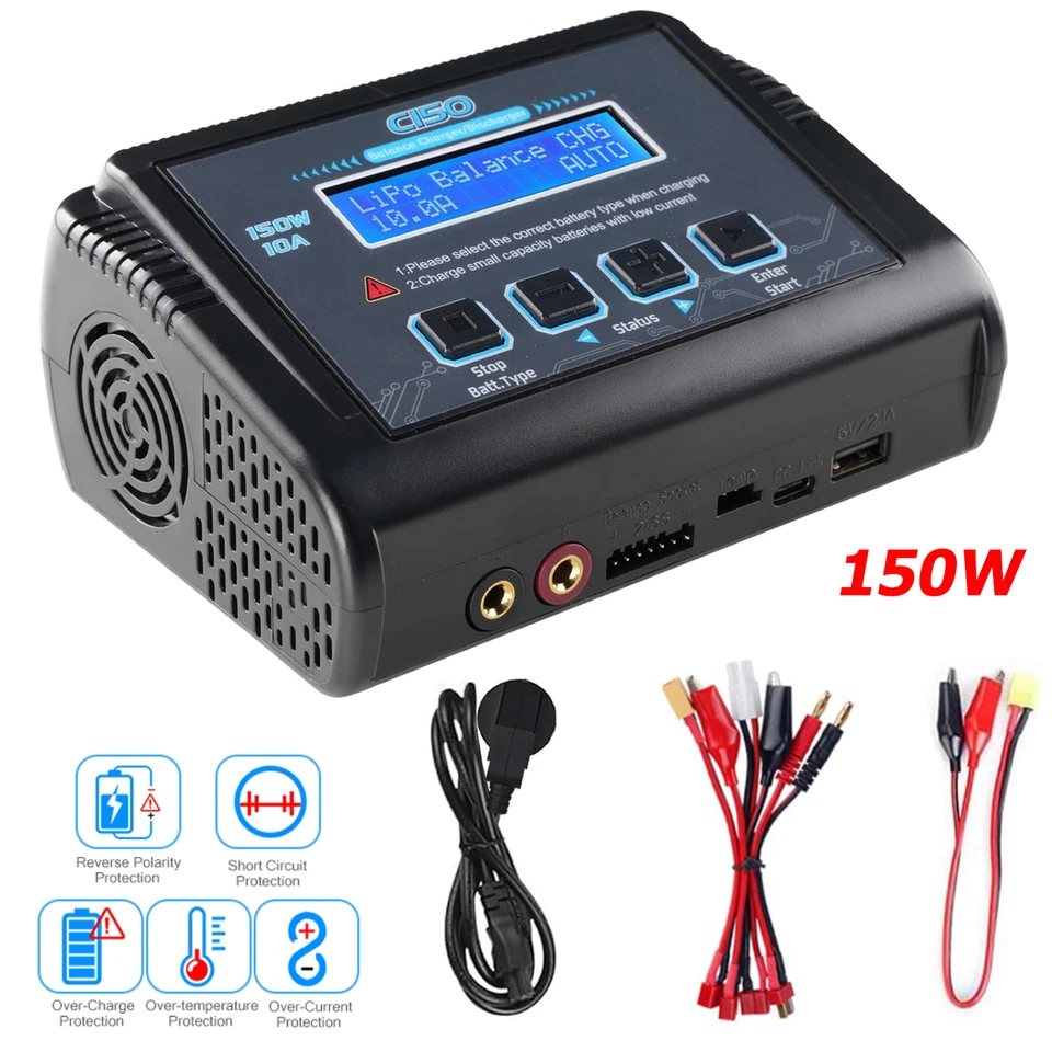 HTRC C150 RC Akku Ladegerät Balance Ladegerät für LiPo LiHV LiFe Lilon NiCd PB - Bild 1 von 4