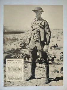 1940s US Cavalry Machine Gunner BUTLER Horse Gear B&W WWII Vtg Poster Print Ad - Picture 1 of 1
