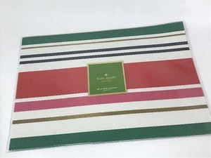 Kate Spade New York Maple Street Striped Vinyl Holiday Placemats Set of 4 NEW - Picture 1 of 6