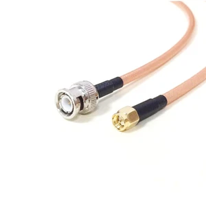 BNC male to SMA male plug RF pigtail cable adapter RG142 20inch 50cm low loss - Picture 1 of 4