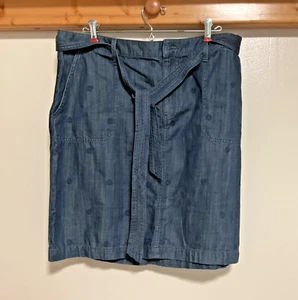 Talbots Women’s 12 Denim Floral Skirt With Waist Tie - Picture 1 of 9