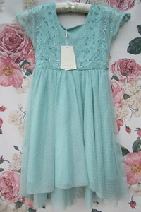 MONSOON BNWT Green Sequin Floaty FELICITIA Party Occasion Dress 8-9 £50 - Picture 1 of 11