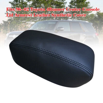 Fit 1996-2002 Toyota 4Runner center console leather armrest case cover Black Foto 1 de 4
