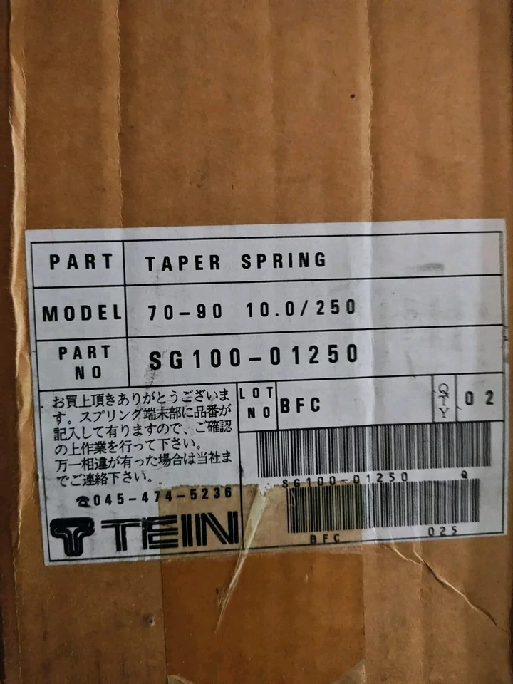 NEW! JDM TEIN Coilover Tapered Spring 70-90mm ID 250mm Length 10kg SG100-01250  - Image 1 of 1