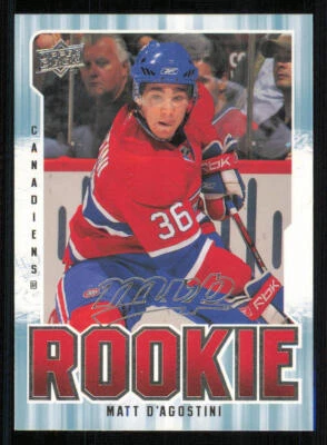 2008-09 Upper Deck MVP #320 Matt D'Agostini RC - Image 1 of 2