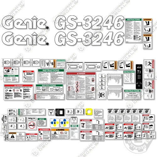 Fits Genie GS-3246 Decal Kit Scissor Lift Replacement Stickers - 3M Vinyl!