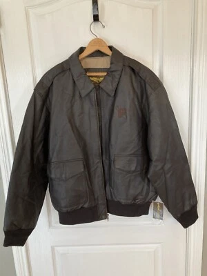Landing Leathers Air Force Jacket Mens 2XL Flight Army Flag Leather Heavy - Image 1 of 4