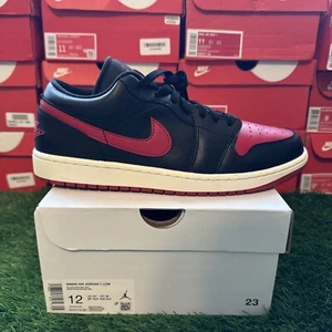 Size 10.5 M / 12 W - Air Jordan 1 Low Bred Sail - Worn Once - VNDS With OG All - Picture 1 of 21