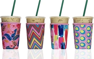 BAXENDALE AND CO Reusable Neoprene Insulator Sleeves Iced Coffee 22-24 OZ Cups - Picture 1 of 6