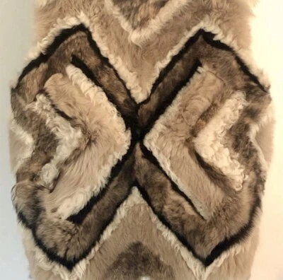 全新带标签! 6500美元RALPH LAUREN系列紫色标签意大利剪绒毛皮背心外套L — 第 1/4 张图片