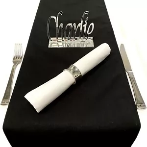 Black Cotton Feel Table Runners - Sizes 90"x 12", 70"x12", 52"x12" - Picture 1 of 2