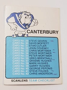 1981 Canterbury Bulldogs Team Checklist Marked Scanlens Rugby League card (#160) - Picture 1 of 24