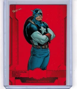 2024 Marvel Metal Avengers Captain America Precious Metal Gems Red #'ed 026/100 - Picture 1 of 2