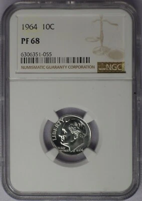 1964 10c Roosevelt Dime - NGC PF 68 - Image 1 of 2