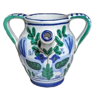VTG Sigma Blue Birds Taste Seller Italy Handpainted Pitcher Creamer Terra Cotta - Picture 1 of 13
