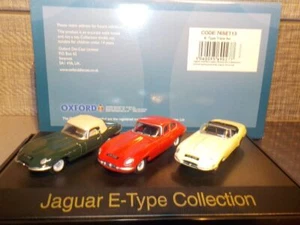3 set E type Jaguar's , 1/76 Oxford Diecast, Set 13 New - Picture 1 of 9