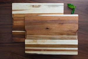 Handmade solid wood Acacia Chopping Board Brown Kitchen cutting 34 cm x 45 cm - Picture 1 of 5