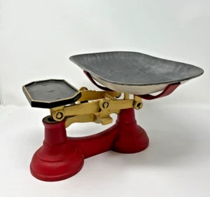 Antike Gusseisen Waage Waage mit Platte/Schale - Bild 1 von 8