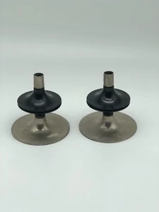 RARE ! Mid Cen Modern Set 2 Fritz Nagel Stacking Chrome,Plstick Candle Holders - Picture 1 of 8